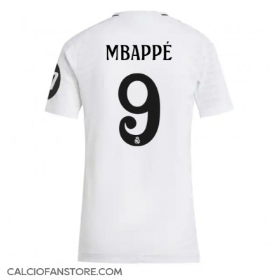 Maglia Calcio Real Madrid Kylian Mbappe #9 Prima Divisa Donna 2024-25 Manica Corta Maglia Calcio Real Madrid Kylian Mbappe #9 Prima Divisa Donna 2024-25 Manica Corta